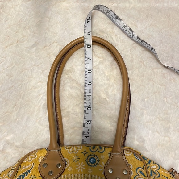 ISAAC MIZRAHI signature Bandana print yellow satchel handbag shoulder bag - Picture 14 of 15